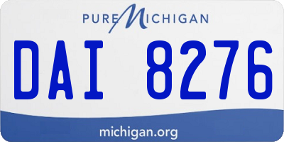 MI license plate DAI8276