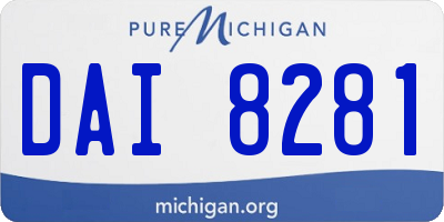 MI license plate DAI8281
