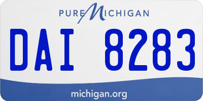 MI license plate DAI8283