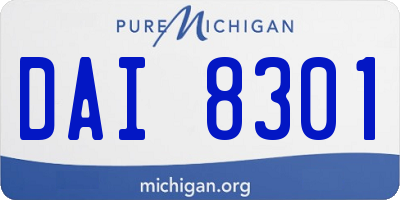 MI license plate DAI8301