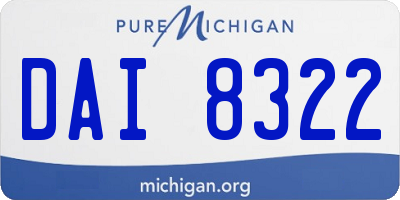 MI license plate DAI8322