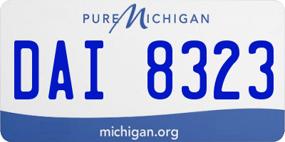 MI license plate DAI8323