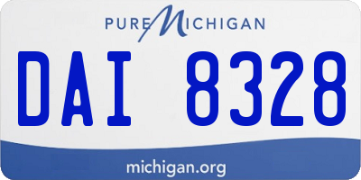 MI license plate DAI8328
