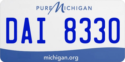 MI license plate DAI8330