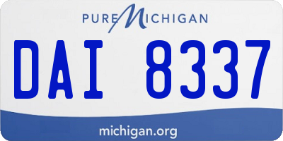 MI license plate DAI8337