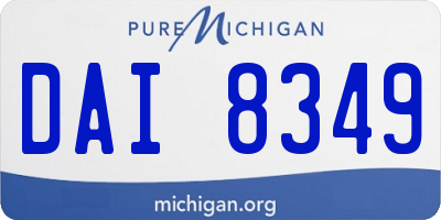 MI license plate DAI8349
