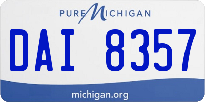 MI license plate DAI8357