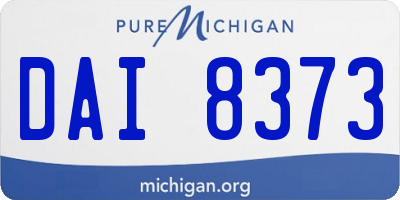 MI license plate DAI8373