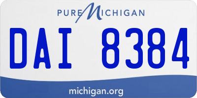 MI license plate DAI8384