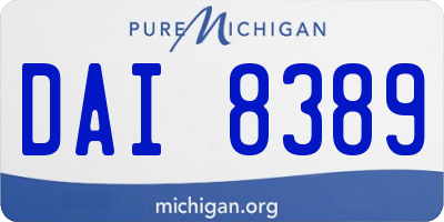 MI license plate DAI8389