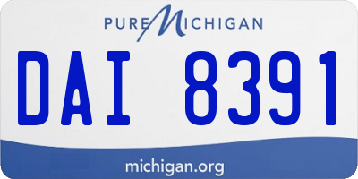 MI license plate DAI8391