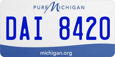 MI license plate DAI8420