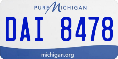 MI license plate DAI8478