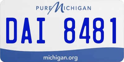 MI license plate DAI8481