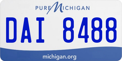 MI license plate DAI8488