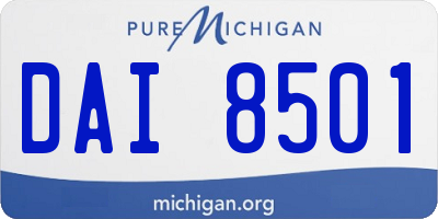 MI license plate DAI8501