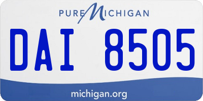 MI license plate DAI8505