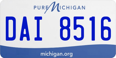 MI license plate DAI8516
