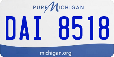 MI license plate DAI8518