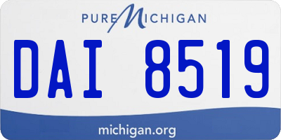 MI license plate DAI8519
