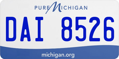 MI license plate DAI8526