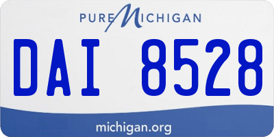 MI license plate DAI8528