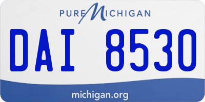 MI license plate DAI8530