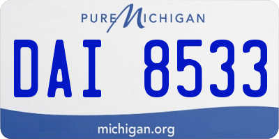 MI license plate DAI8533