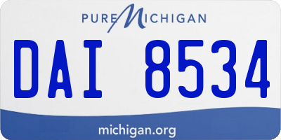 MI license plate DAI8534