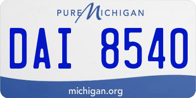 MI license plate DAI8540
