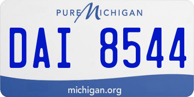 MI license plate DAI8544