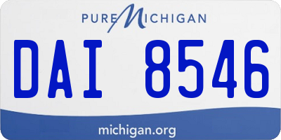 MI license plate DAI8546