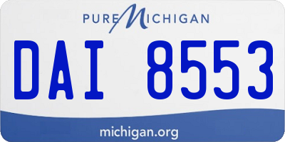 MI license plate DAI8553