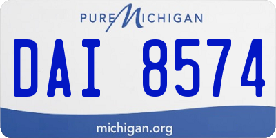 MI license plate DAI8574
