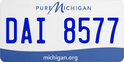 MI license plate DAI8577