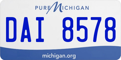 MI license plate DAI8578