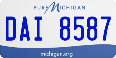 MI license plate DAI8587