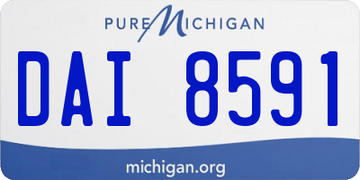 MI license plate DAI8591