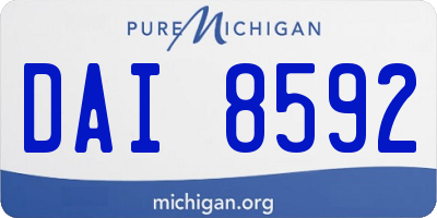 MI license plate DAI8592