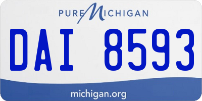 MI license plate DAI8593