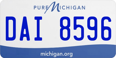 MI license plate DAI8596