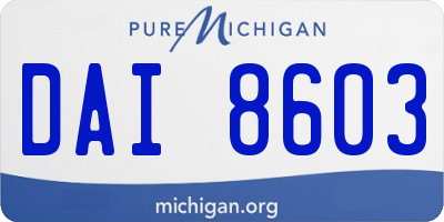 MI license plate DAI8603