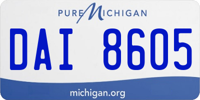 MI license plate DAI8605