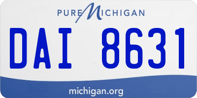 MI license plate DAI8631