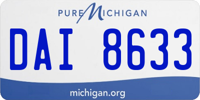 MI license plate DAI8633