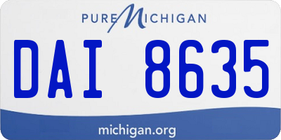 MI license plate DAI8635