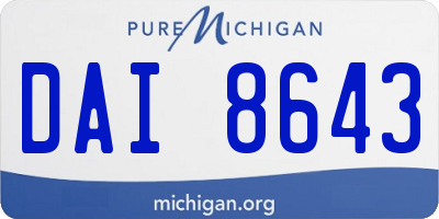 MI license plate DAI8643