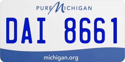 MI license plate DAI8661