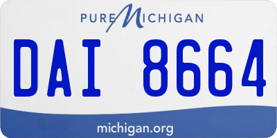 MI license plate DAI8664