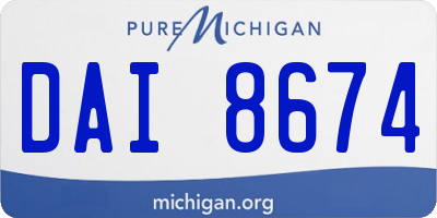 MI license plate DAI8674
